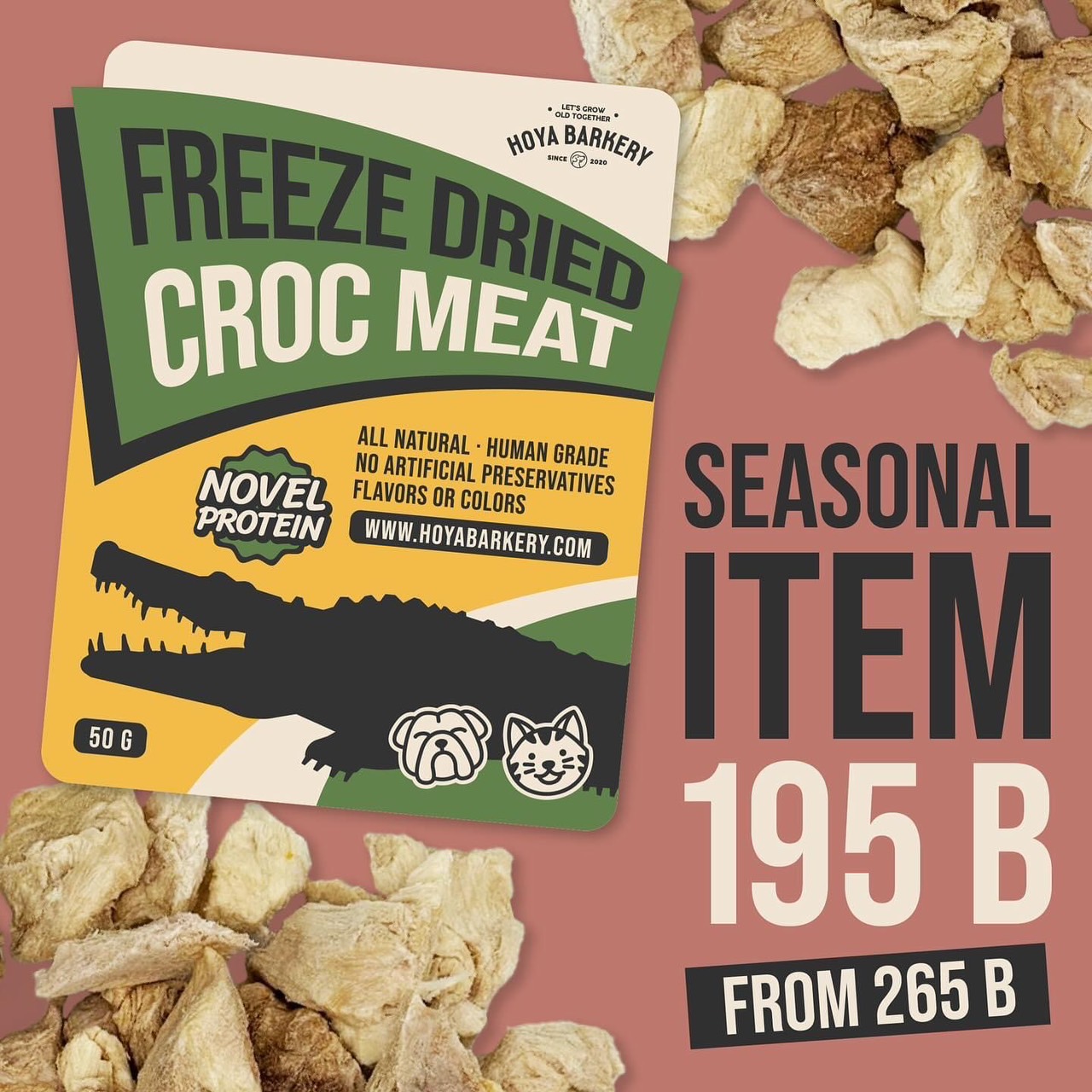 freeze dried croc meat